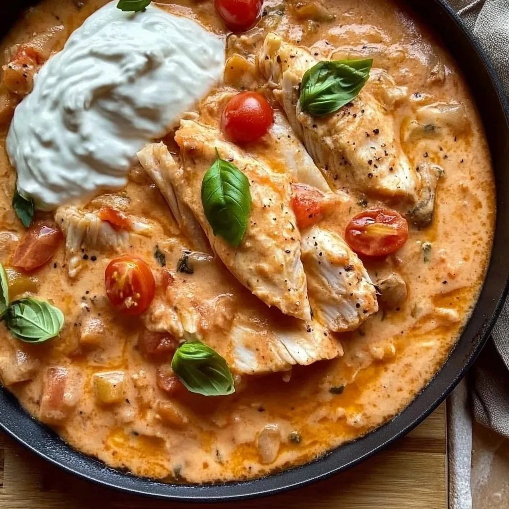 Hähnchen mit Reis und Tomaten