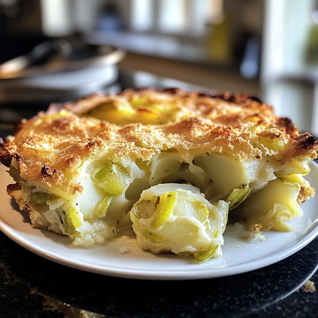 Kartoffelauflauf mit Lauch