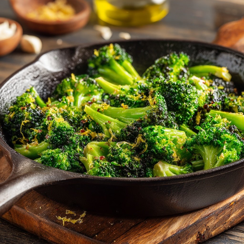 Brokkoli Pfanne Mit Zitronenschale