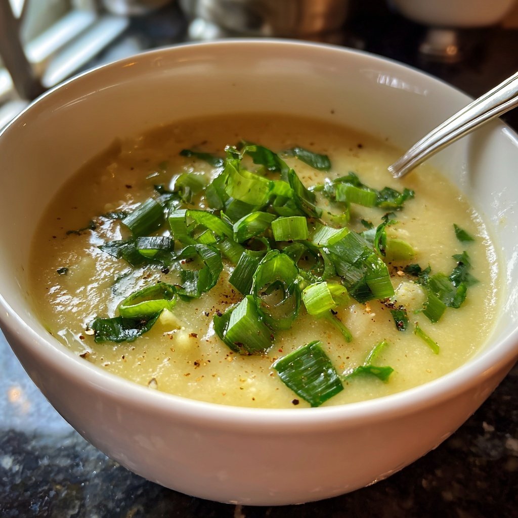 Blumenkohlsuppe mit Lauchzwiebeln