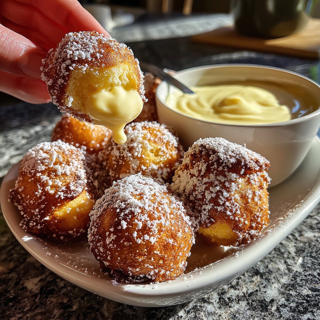 Quarkbällchen mit Vanillejoghurt