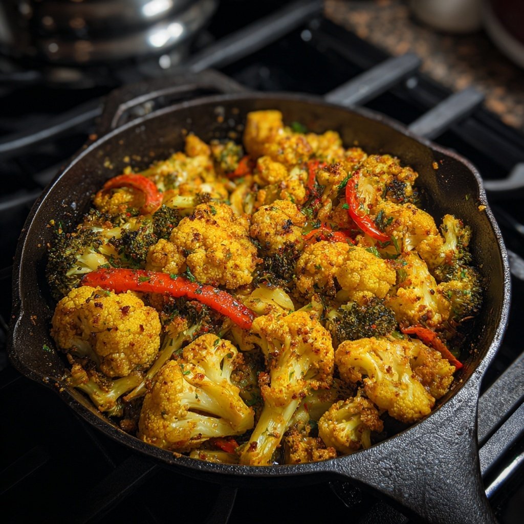 Blumenkohl Pfanne Mit Curry Gewürz