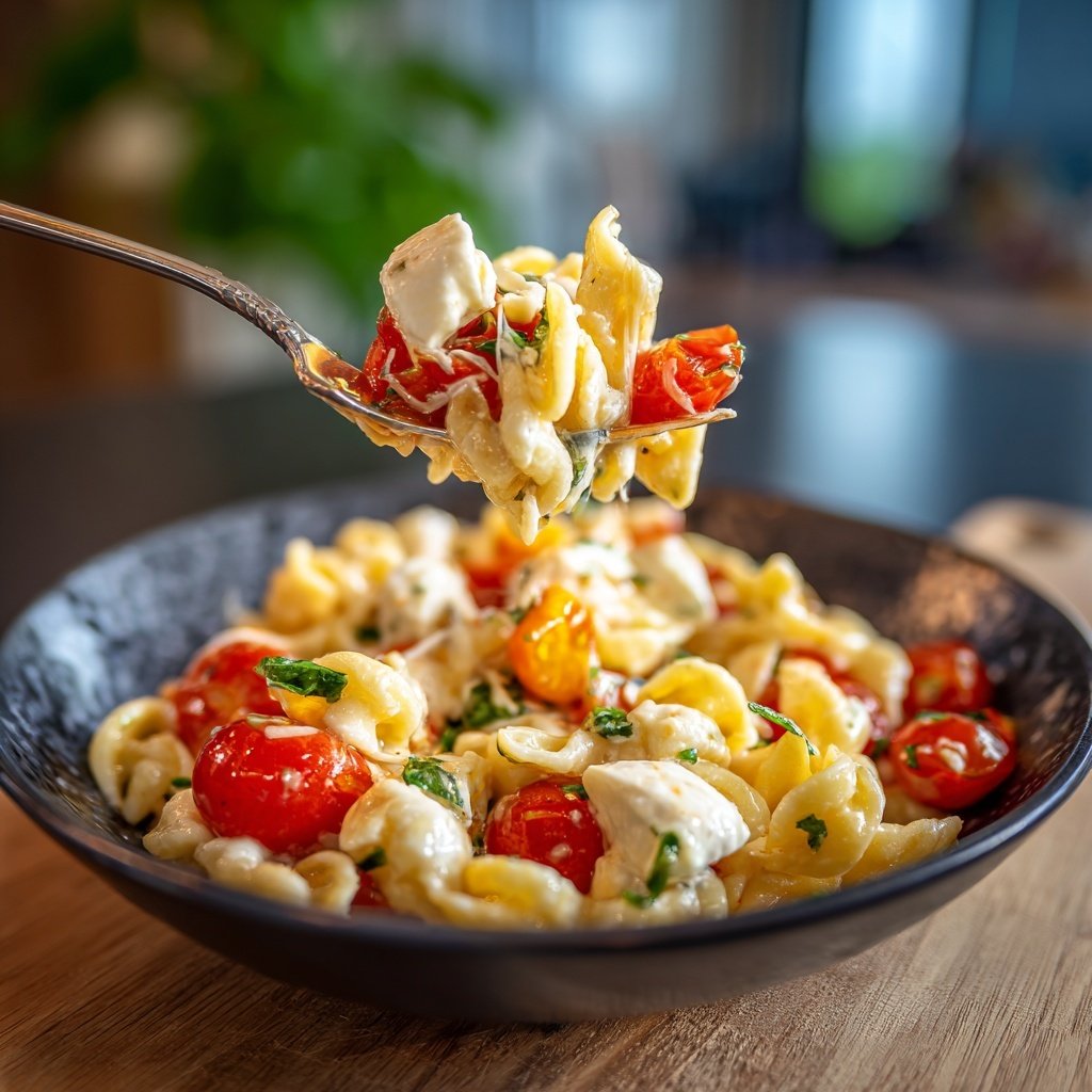 Mediterraner Nudelsalat Mit Mozzarella