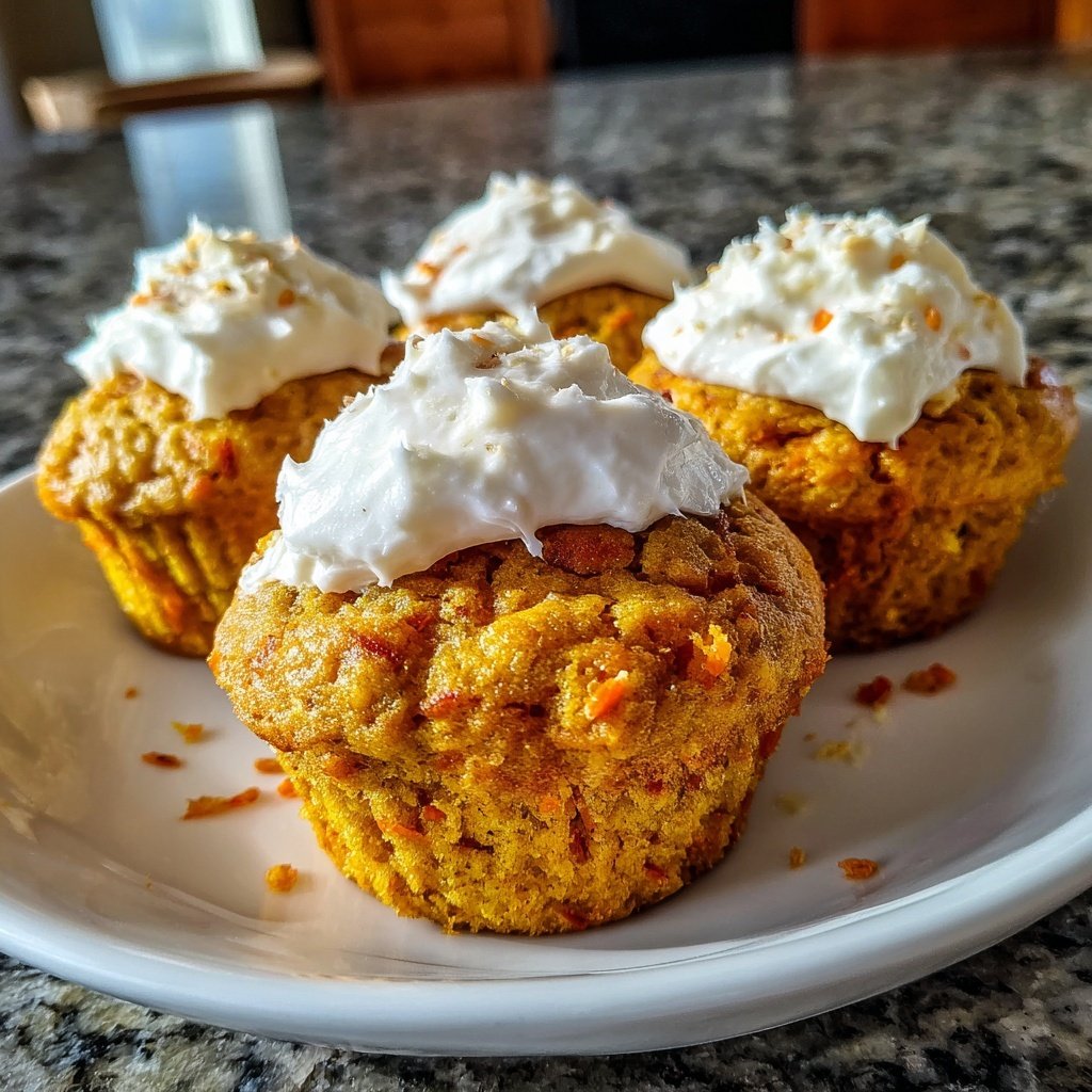 Karotten Muffins Mit Frischkäse Topping