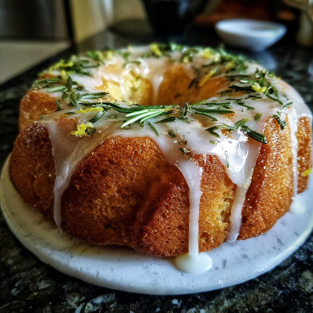 Zitronenkuchen mit Rosmarin