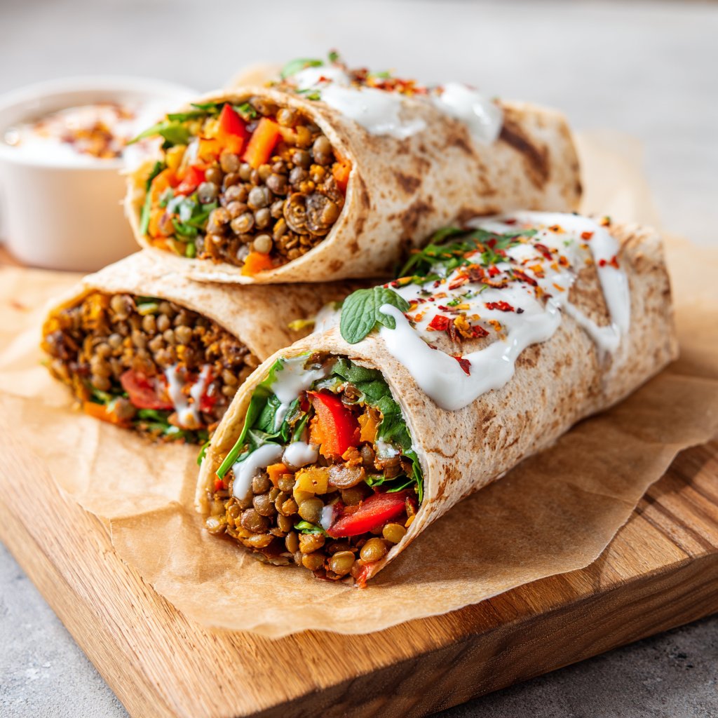 Wraps mit Linsenfüllung
