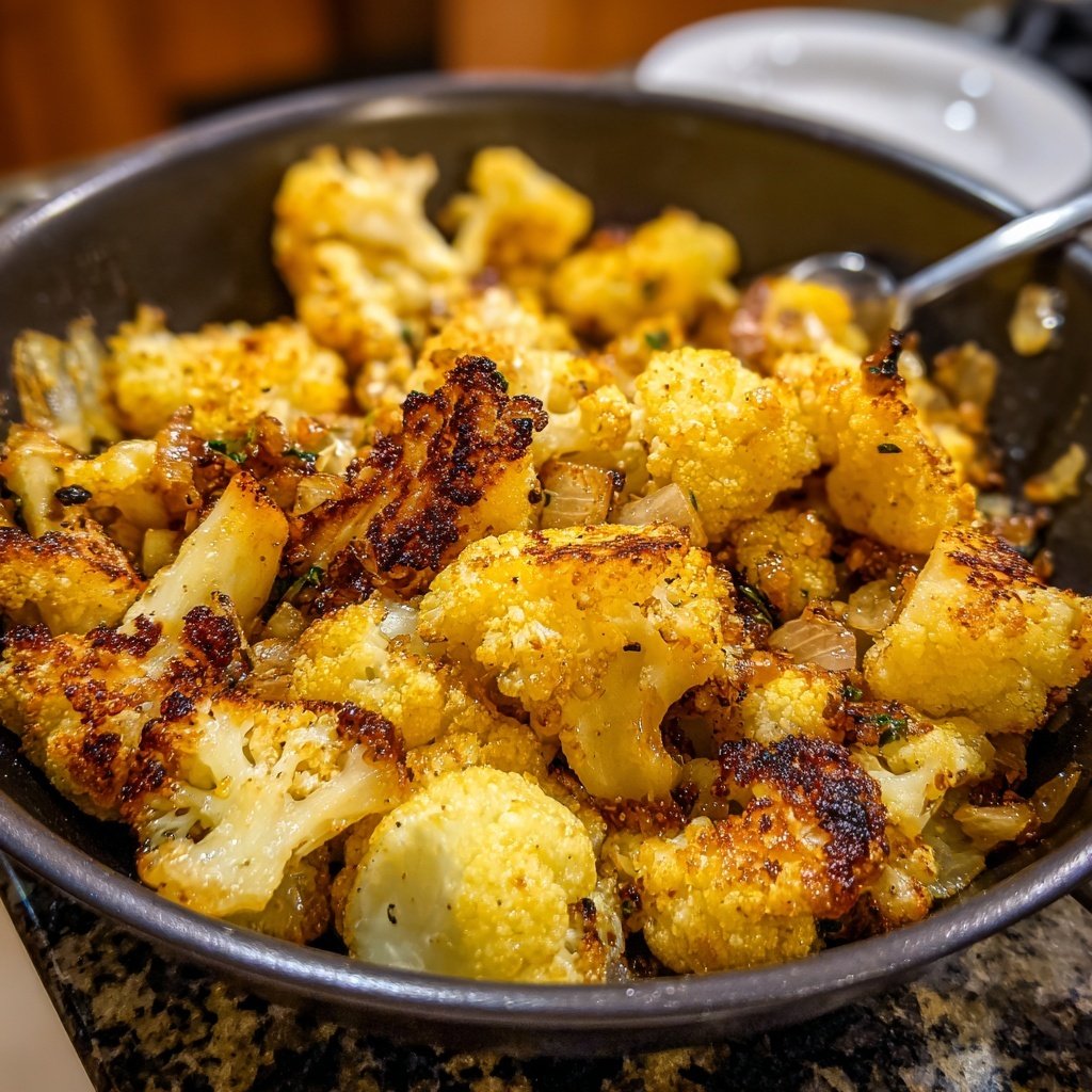 Blumenkohlpfanne mit Knoblauch