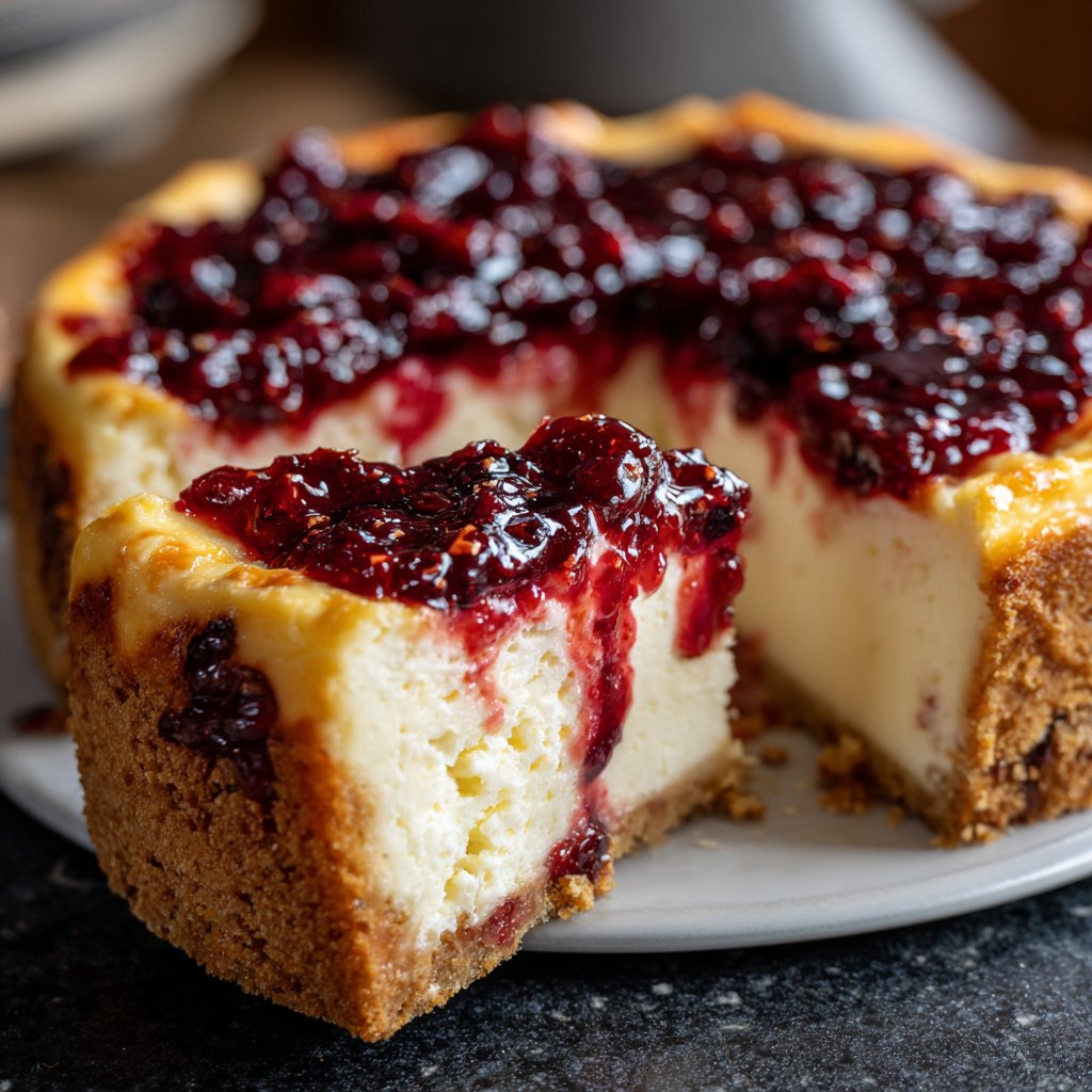 Käsekuchen mit Mandelboden