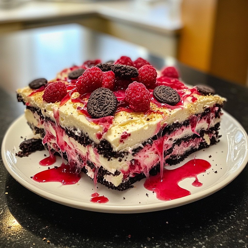 Himbeer-Oreo Nachtisch