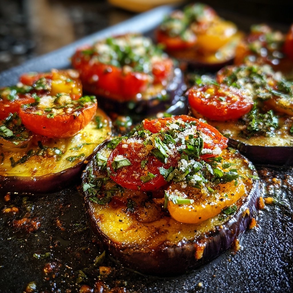 Kalorienarme Ofen Aubergine Mit Tomaten