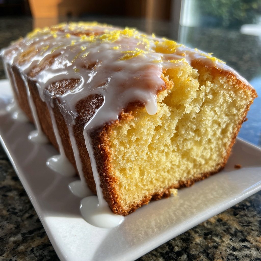 Zitronenkuchen mit Zitronenglasur