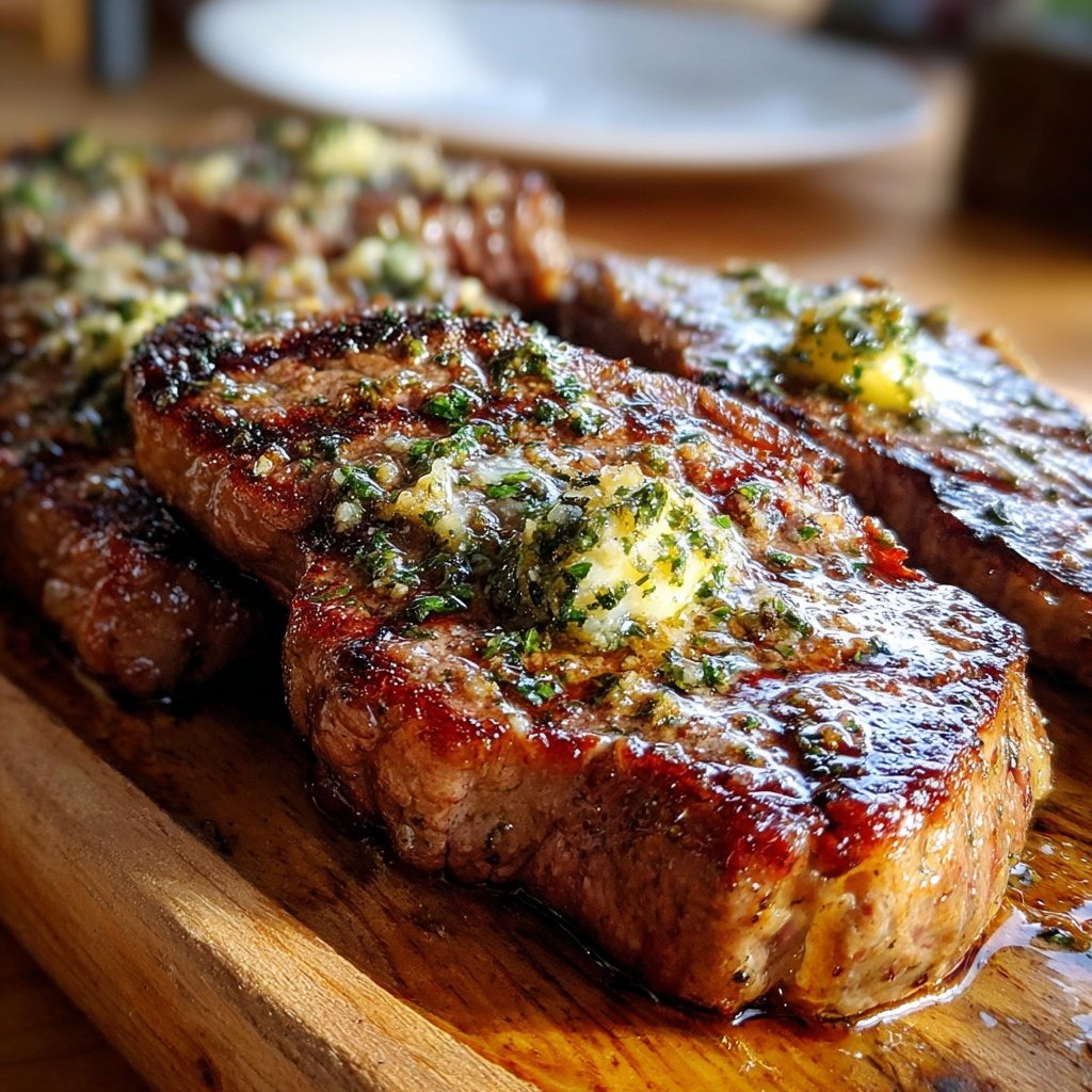 Gegrilltes Rindersteak Mit Knoblauch Kräuter Butter