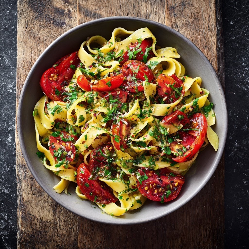 Mediterraner Nudelsalat Mit Tomatenfilet