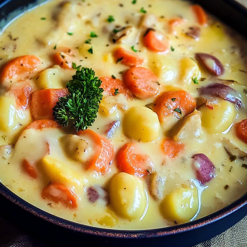 Eintopf mit Kartoffeln und Würstchen